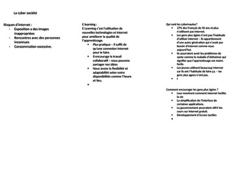 revision notes for ALL themes in AQA french Alevel course