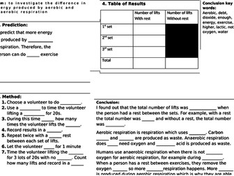 Comparing respiration practical (low ability)
