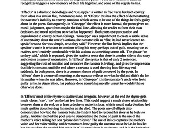 example essay for poems of the decade - 'giuseppe' and 'effects'