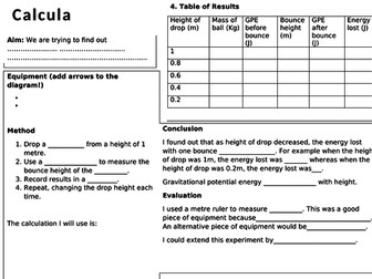 Gravitational potential practical (low ability)