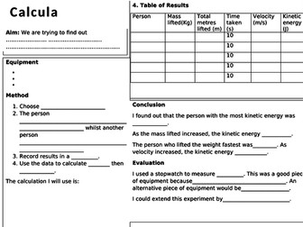 Kinetic energy practical (low ability)