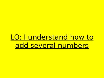 Adding several numbers