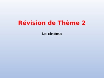 A Level French Oral Exam Revision Le Cinema