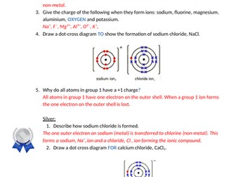 AQA Chemistry - Ionic Bonding Questions and Answers (Bronze, Silver, Gold)