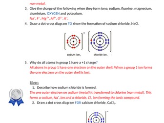 AQA Chemistry - Ionic Bonding Questions and Answers (Bronze, Silver, Gold)
