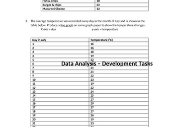 Data Analysis Worksheets