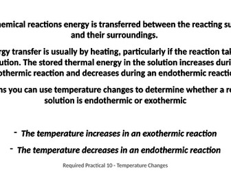 Energy Changes Practical