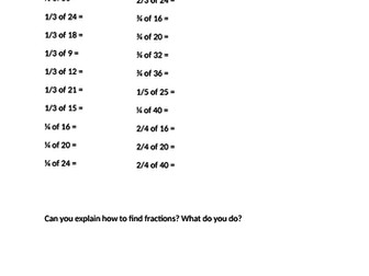 Fractions of amounts mixed