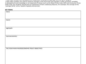 01 Macroeconomic Objectives and Indicators AQA AS Economics (new spec) MACRO