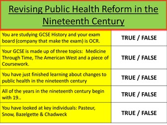 Lesson - Nineteenth Century Medicine Revision