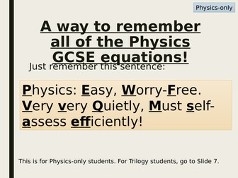 NEW PHYSICS 9-1 AQA - MEMORISE ALL EQUATIONS