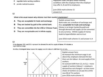 CIE 2020-2022 iGCSE Economics, microeconomy, banks, households, workers, trade unions, TC, ATC