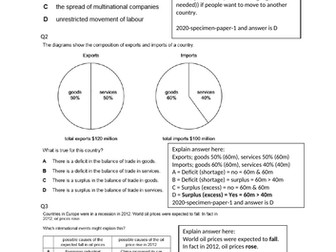 CIE 2020-2022 iGCSE Economics, specialisation, tariffs, exchange rates, balance of payments part 6