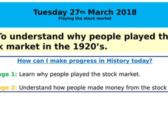 Playing the Stock Market - USA 1920-1973