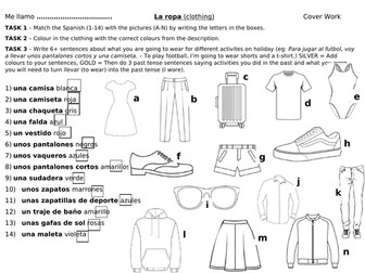 La ropa worksheet cover lesson