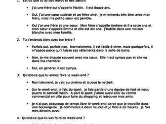 Oral exam analysis task