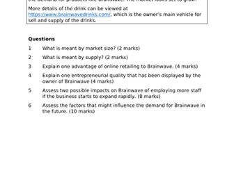 AS Business (Edexcel) - Questions & Writing Frames