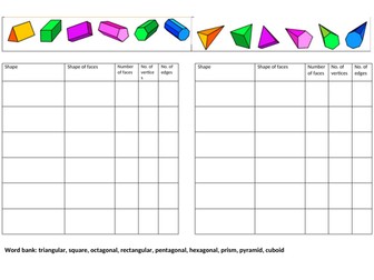 3D shape properties prism and pyramid
