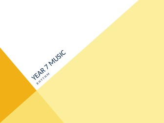 Year 7 Rhythm Introduction Unit