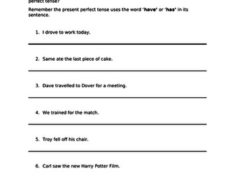 Year 3 Simple Past To Present Perfect Worksheet