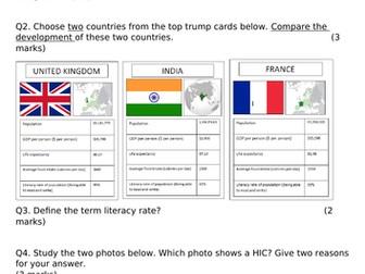 Development assessment questions KS3