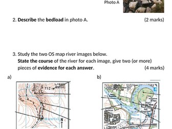 River landforms and processes practice questions 9-1 gcse