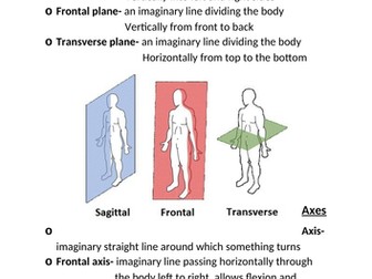 Edexcel GCSE PE planes and axis notes