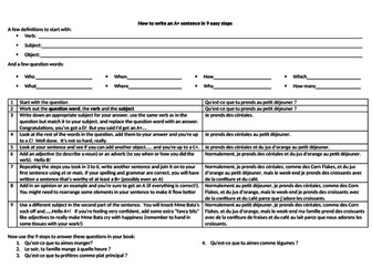 9 steps to an A+ sentence