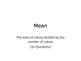 Mean, Median, Mode and Range Quizzes