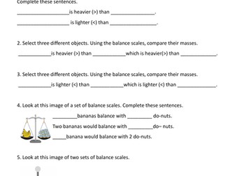 Year 2 WRM Mass differentiated activities including problem solving