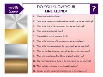 Eine Kleine Starter Questions