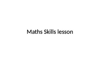 Maths skills lesson