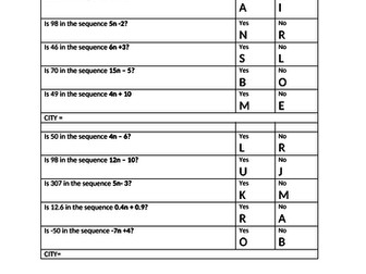 Position in a sequence using the nth term