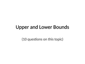 Upper and Lower Bounds Quiz