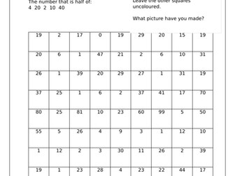 Mathematics Squares Picture (Halving)