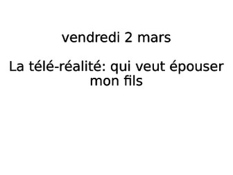 Reality TV: qui veut épouser mon fils