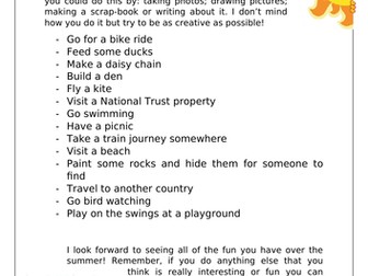 Fun summer homework challenge