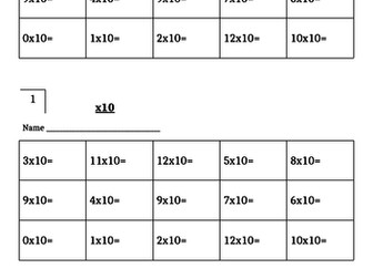 Mastery Approach to Times Tables tests for Year 3