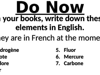KS3 Elements, Compounds and Mixtures