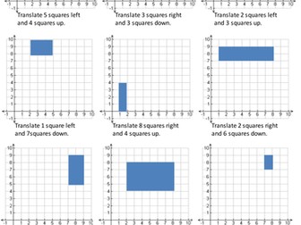 Translating shapes on a grid in the first quadrant