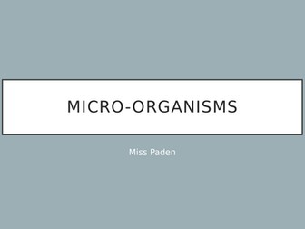 Micro organisms and food poisoning.