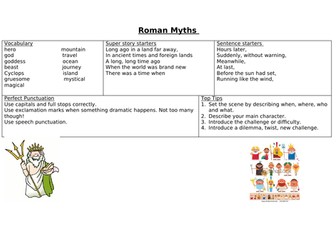 Year 3 Roman Myths writing mat