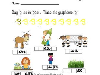 m d g o c k phonics letters and sounds homework sheets teaching