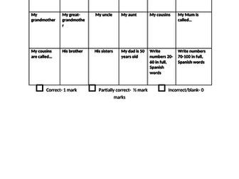 Viva -Spanish Knowledge Checks (Can be used for homework, pre/post testing or revision)