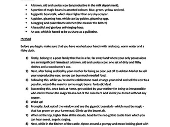 Jack and the Beanstalk year 6 model text
