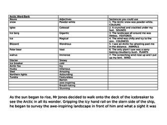 Arctic word bank and  Arctic setting model text