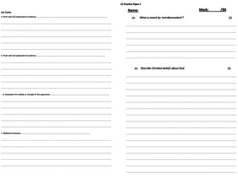 Eduqas GCSE RS Components 2 (Christianity) & 3 (Islam) Practice Question Papers