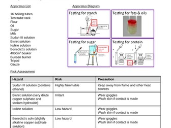 Food tests required practical model answer AQA 9-1