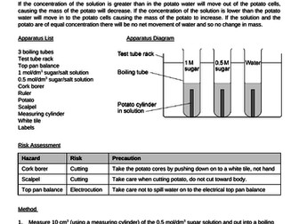 Osmosis required practical model answer AQA 9-1
