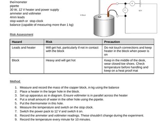 Specific heat capacity required practical model answer AQA 9-1